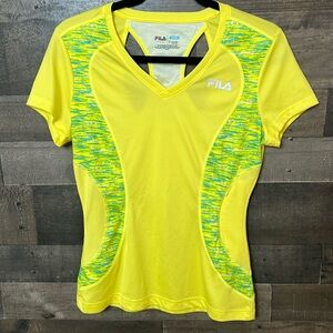Neon Yellow Fila Sport Short Sleeve Shirt